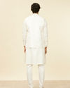 alt message - Manyavar Men Warm White Bagh Patterned Nehru Jacket image number 3